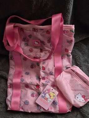 Pink Hello Kitty Tote Bag with Small Pouch